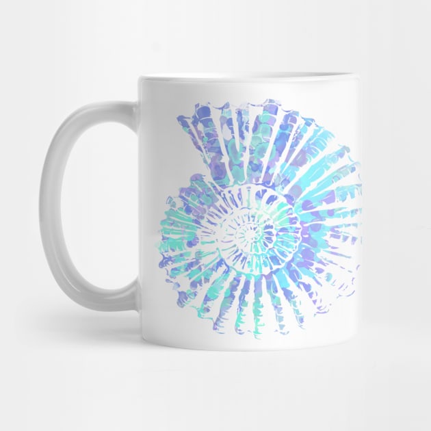 Nautilus Shell Design in Blue , Purple and Mint Paint Strokes Pattern by PurposelyDesigned